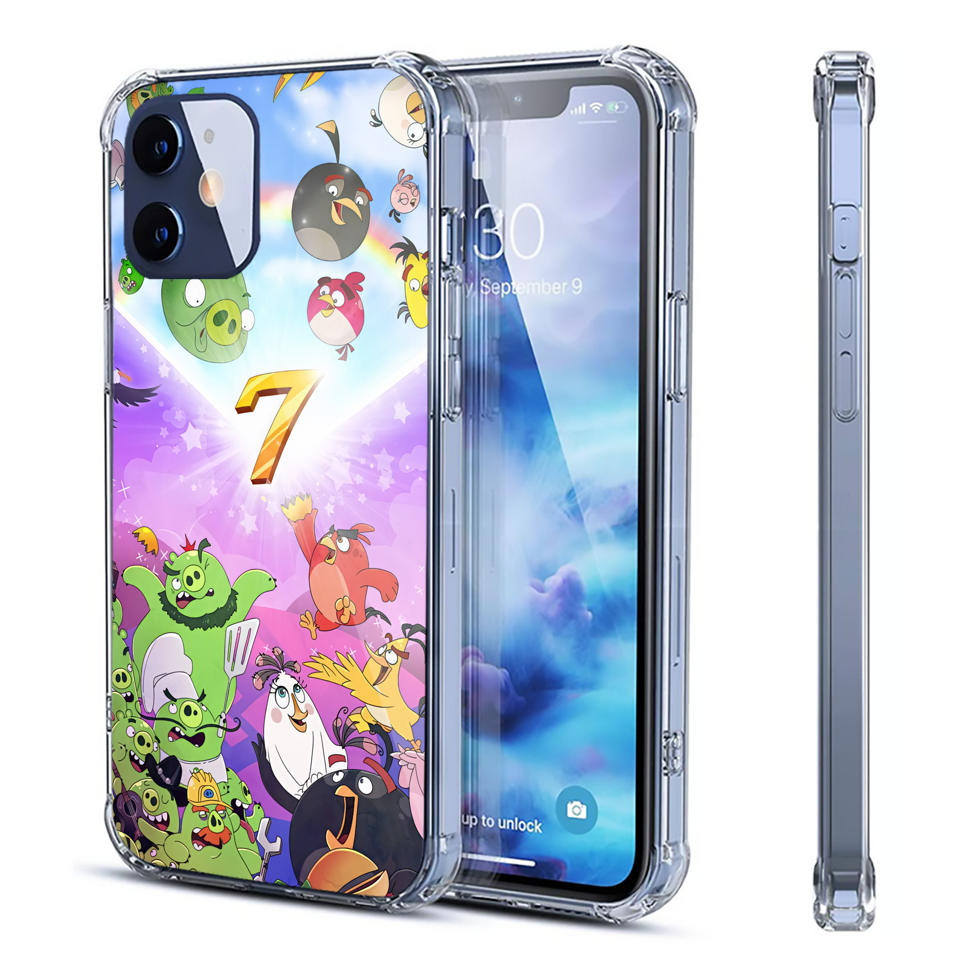 （画像用） Angry Birds アングリーバード 【iPhone 12シリーズ対応】透明スマホケース（クリアソフトケース）